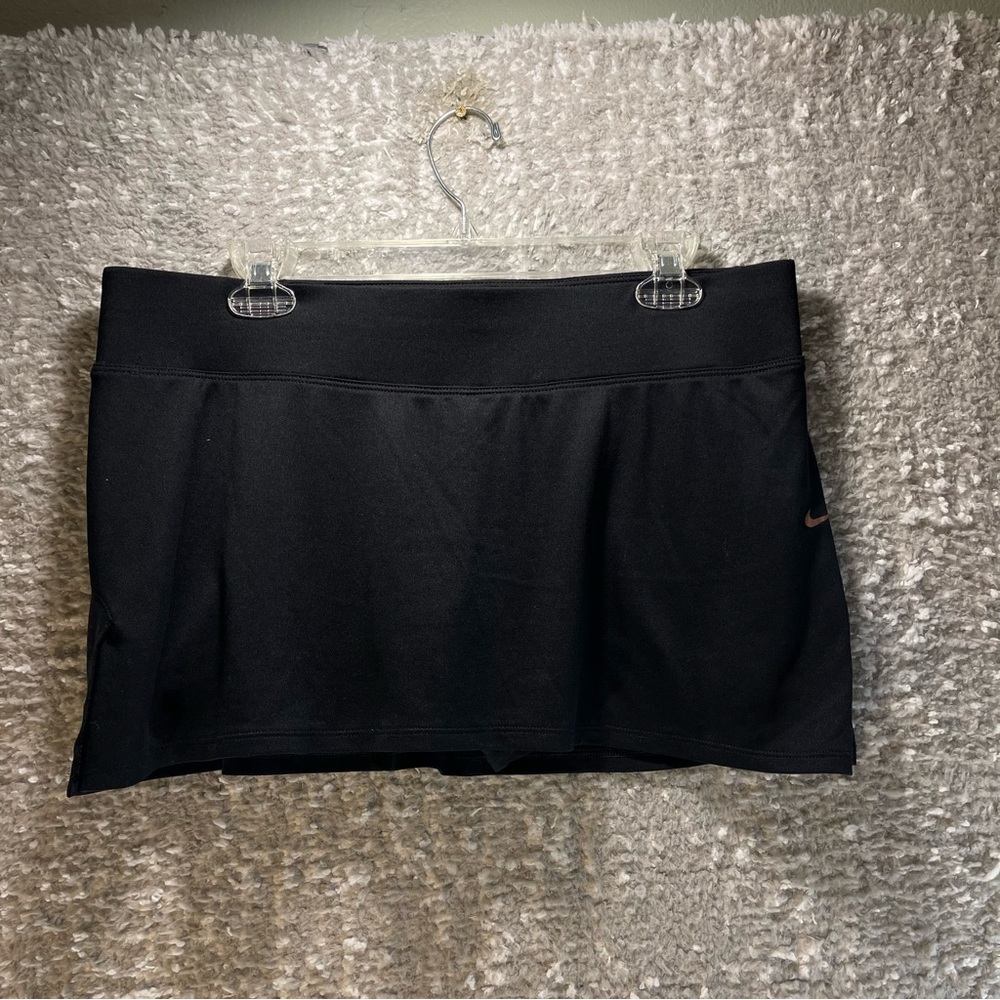 Nike Skort Skirt Large Women Athletic Black Pull On Elastic Waist Tennis Golf